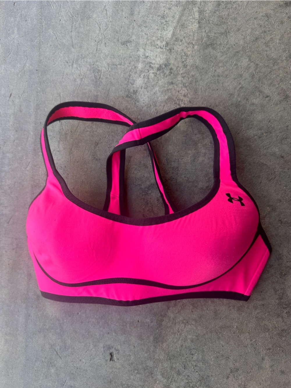 Under Armour Women's Hot Pink & Black Sports Bra